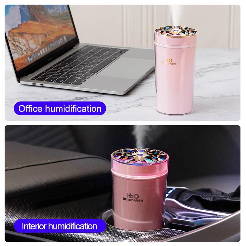 300ML Portable Air Humidifier, USB Powered Air Mini Humidifiers with Color LED Night Light