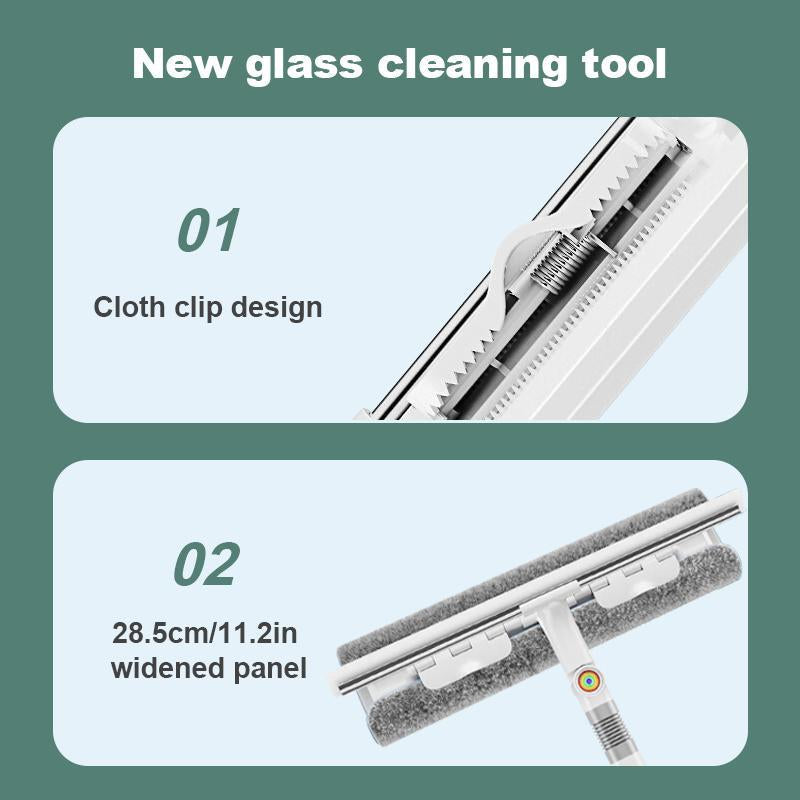 Non-Slip Long Handle Glass Cleaning Brush, Rotatable Glass Cleaning Brush with Colorful Button, Household Cleaning Tool for Home Window, Boyfriend Gifts, Fall & Festival Gifts, Christmas Gifts