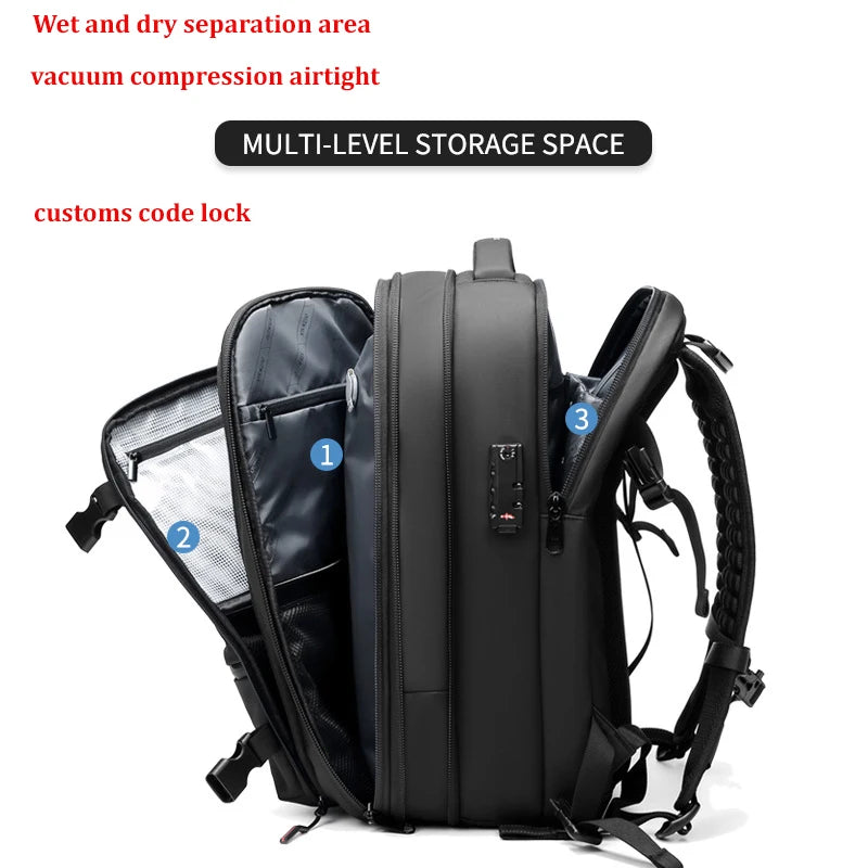 Travel Backpack Vacuum Compression Business Large Capacity School Backpack 