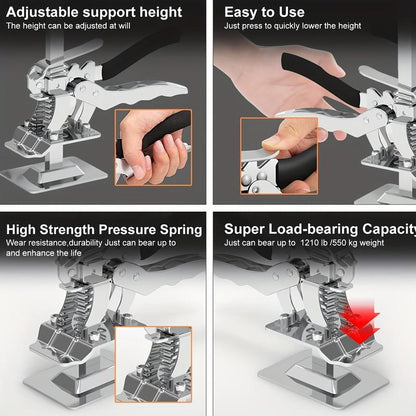 Labor-Saving Arm Jack, Cabinet Board Lifter, Tile Height Adjuster, Professional Hand Lifting Tool for Door Panel Drywall Lifting