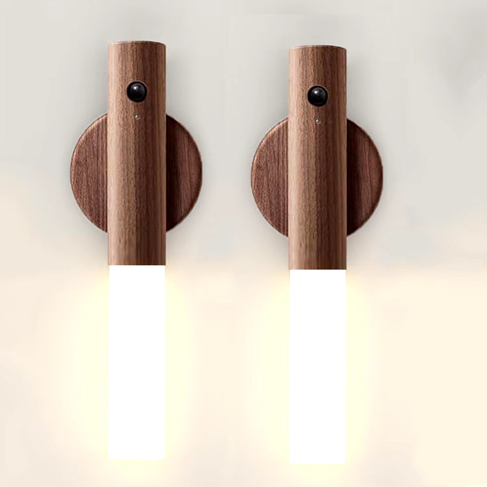 Night Light Motion Sensor Night Lights Rechargeable Wall Sconces Magnetic Wall Lights Wooden Wall Lighting for Bedroom Stair