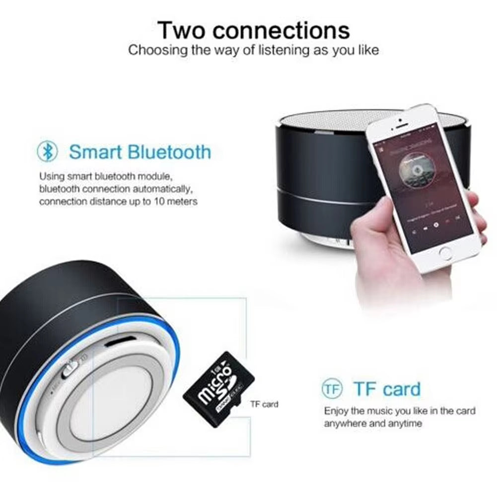 Wireless Mini Super Bass Bluetooth Music Speaker for Samsung Iphone Ipad Tablet Silver Grey