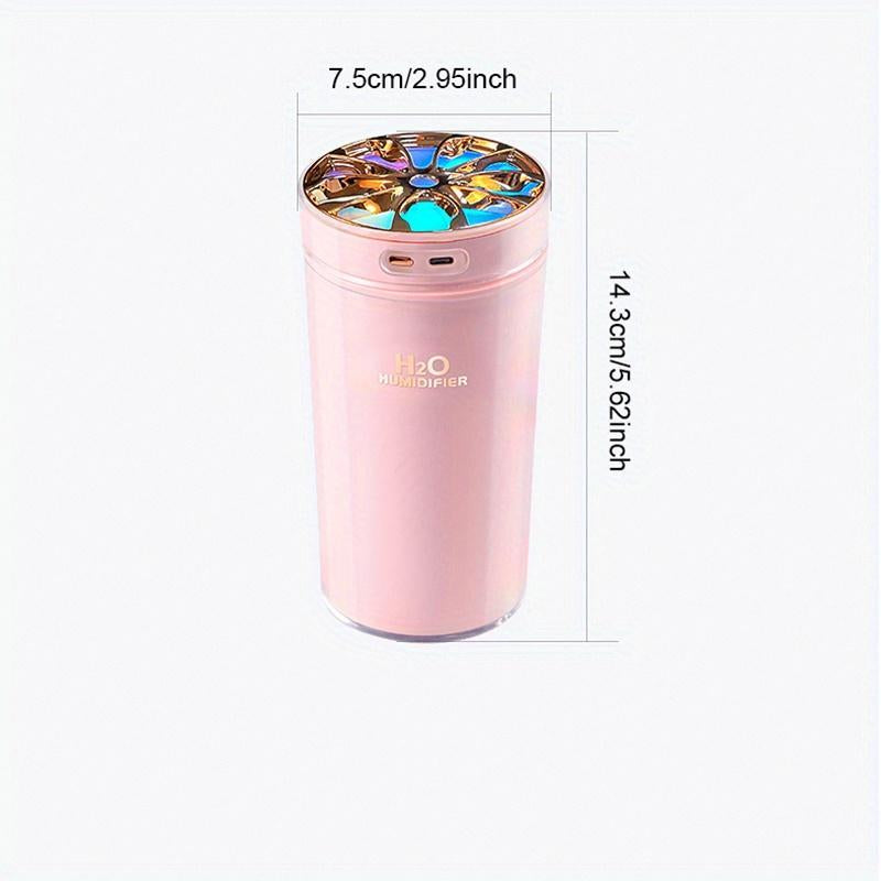 300ML Portable Air Humidifier, USB Powered Air Mini Humidifiers with Color LED Night Light