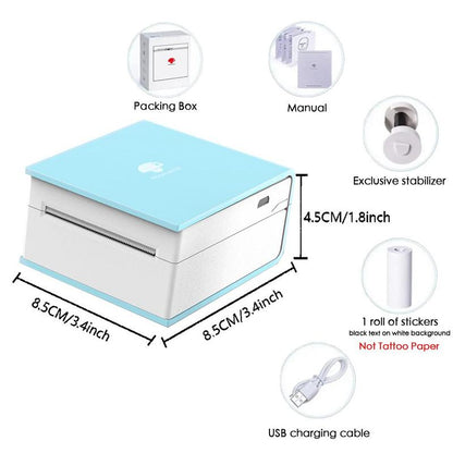 Sticker Printer with 1 Roll Stickers, Inkless Bluetooth Thermal Printer.